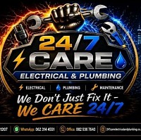 .Our logo represents quality, reliability, and 24/7 professional electrical, plumbing, and property maintenance services. We Don't Just Fix It — We CARE 24/7.